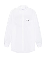 OFF-WHITE College Poplin Oversize Shirt in White, view 2, click to view large image.