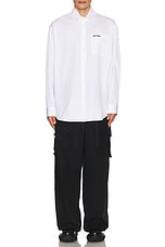 OFF-WHITE College Poplin Oversize Shirt in White, view 5, click to view large image.