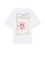 OFF-WHITE Sun Moon Skate T-Shirt in White, view 2, click to view large image.