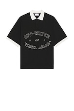 OFF-WHITE College Short Sleeve Polo in Black, view 1, click to view large image.