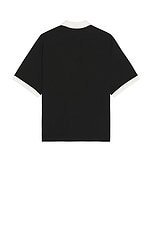 OFF-WHITE College Short Sleeve Polo in Black, view 2, click to view large image.