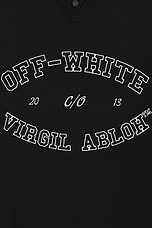 OFF-WHITE College Short Sleeve Polo in Black, view 3, click to view large image.