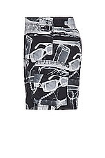 OFF-WHITE Xray Cargo Swimshorts in Black & White, view 3, click to view large image.