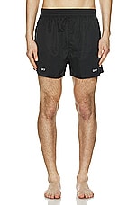 OFF-WHITE Stamp Swimshorts in Black & White, view 3, click to view large image.