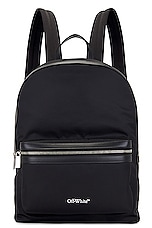 OFF-WHITE Core Round Nylon Backpack in Black, view 1, click to view large image.