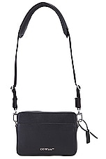 OFF-WHITE Diag Leather Camera Bag in Black, view 2, click to view large image.