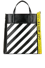 OFF-WHITE Binder Diag Saffiano Tote in Black, view 1, click to view large image.