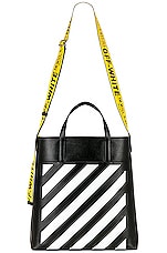 OFF-WHITE Binder Diag Saffiano Tote in Black, view 5, click to view large image.