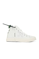 OFF-WHITE Mid Top Sneakers in White, view 1, click to view large image.