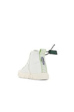 OFF-WHITE Mid Top Sneakers in White, view 3, click to view large image.
