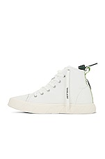 OFF-WHITE Mid Top Sneakers in White, view 5, click to view large image.