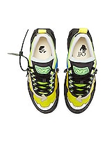 OFF-WHITE Odsy 1000 Sneakers in Green & Bone, view 4, click to view large image.