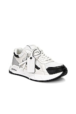 OFF-WHITE Runner B Sneaker in White & Black, view 2, click to view large image.