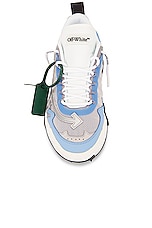 OFF-WHITE Odsy 2000 Sneaker in White, Light, & Blue, view 4, click to view large image.