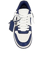 OFF-WHITE Out Of Office Sneaker In White &amp; Dusty Blue in White & Dusty Blue, view 4, click to view large image.