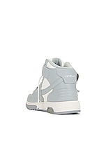 OFF-WHITE Out Of Office Mid Top Sneaker in White & Grey, view 3, click to view large image.