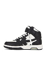 OFF-WHITE Out Of Office Mid Top Sneaker in White & Black, view 5, click to view large image.
