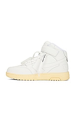 OFF-WHITE Out Of Office Mid Top Sneaker in White, view 5, click to view large image.