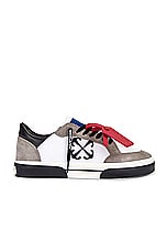 OFF-WHITE New Low Vulcanized Suede in White & Grey, view 1, click to view large image.