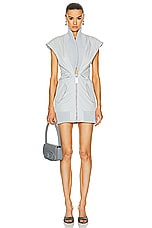 OFF-WHITE Mini Puff Dress in Arctic Ice, view 2, click to view large image.