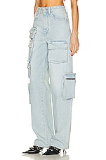 OFF-WHITE Multipocket Cargo in Light Blue, view 3, click to view large image.