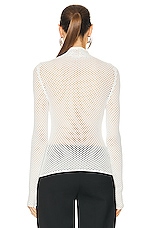 OFF-WHITE Long Sleeve Turtleneck Sweater in White, view 3, click to view large image.