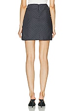 OFF-WHITE Pinstripe Mini Skirt in Forged Iron, view 3, click to view large image.