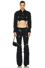 OFF-WHITE Cargo Crop Top in Black, view 4, click to view large image.
