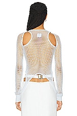 OFF-WHITE Racerback Long Sleeve Top in Arctic Ice & White, view 3, click to view large image.