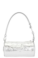 OFF-WHITE Small Torpedo Bag in Laminated Silver, view 3, click to view large image.