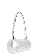 OFF-WHITE Small Torpedo Bag in Laminated Silver, view 4, click to view large image.