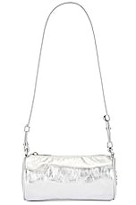 OFF-WHITE Small Torpedo Bag in Laminated Silver, view 6, click to view large image.