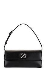 OFF-WHITE Jitney 1.0 Shoulder Bag in Black & Silver, view 1, click to view large image.