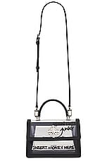 OFF-WHITE Jitney 1.4 Top Handle Chain Bag in Transparent Black, view 1, click to view large image.