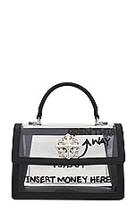 OFF-WHITE Jitney 1.4 Top Handle Chain Bag in Transparent Black, view 3, click to view large image.