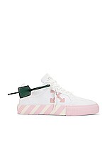 OFF-WHITE Low Vulcanized Canvas Sneaker in White & Pink | FWRD