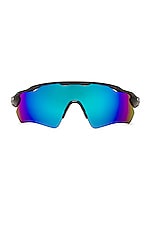 Oakley Radar Ev Path Sunglasses in Black & Blue, view 1, click to view large image.