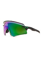 Oakley Encoder Sunglasses in Black & Green, view 2, click to view large image.
