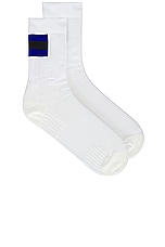 On Tennis Sock in White & Indigo, view 1, click to view large image.