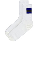 On Tennis Sock in White & Indigo, view 2, click to view large image.
