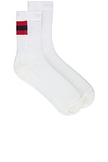 On Tennis Sock in White & Red, view 1, click to view large image.