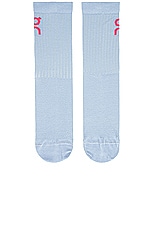 On Logo 3 Pack Sock in White, Zest, & Stratosphere, view 7, click to view large image.