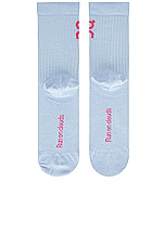 On Logo 3 Pack Sock in White, Zest, & Stratosphere, view 8, click to view large image.