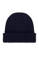 On Studio Beanie in Navy, view 2, click to view large image.
