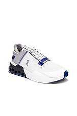 On Cloudnova Flux Sneaker in Undyed-white & Cobalt, view 2, click to view large image.