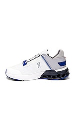 On Cloudnova Flux Sneaker in Undyed-white & Cobalt, view 5, click to view large image.