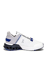 On Cloudnova Flux Sneaker in Undyed-white & Cobalt, view 7, click to view large image.