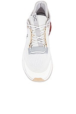 On Cloudnova Flux Sneaker in Undyed White & Auburn, view 4, click to view large image.