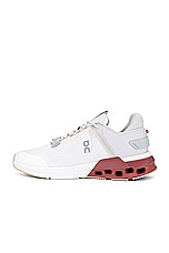 On Cloudnova Flux Sneaker in Undyed White & Auburn, view 5, click to view large image.