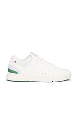 On The Roger Centre Court Sneaker in White & Green, view 1, click to view large image.